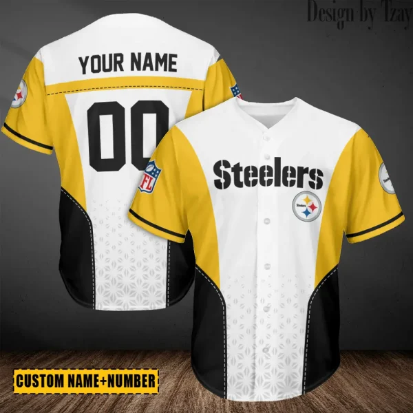 Pittsburgh Steelers NFL Casual Button Baseball Jersy Style 2025 ANZ-AZCBJS696