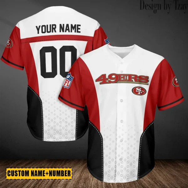 San Francisco 49ers NFL Casual Button Baseball Jersy Style 2025 ANZ-AZCBJS697