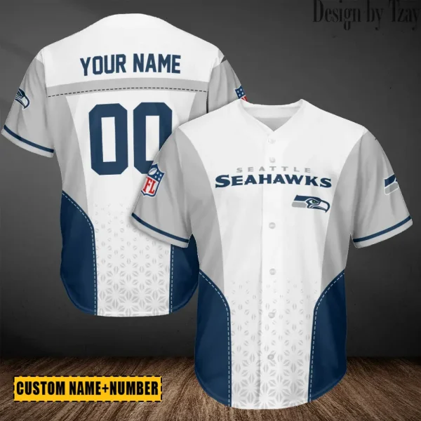 Seattle Seahawks NFL Casual Button Baseball Jersy Style 2025 ANZ-AZCBJS698