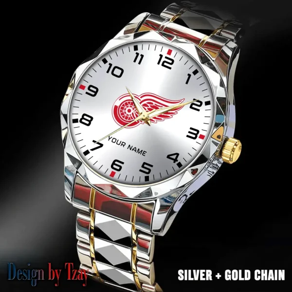 Detroit Red Wings NHL Men Watch Classic Business Calendar Week Stainless Steel Waterproof MTTDMW300 - Image 2