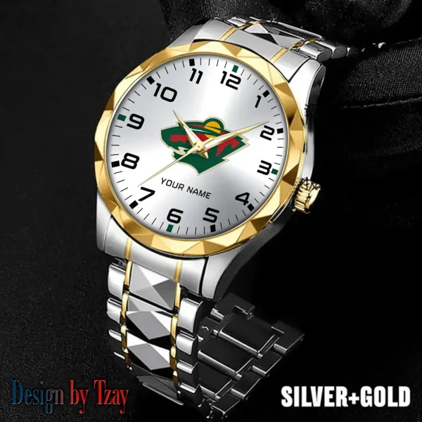 Minnesota Wild NHL Men Watch Classic Business Calendar Week Stainless Steel Waterproof MTTDMW304