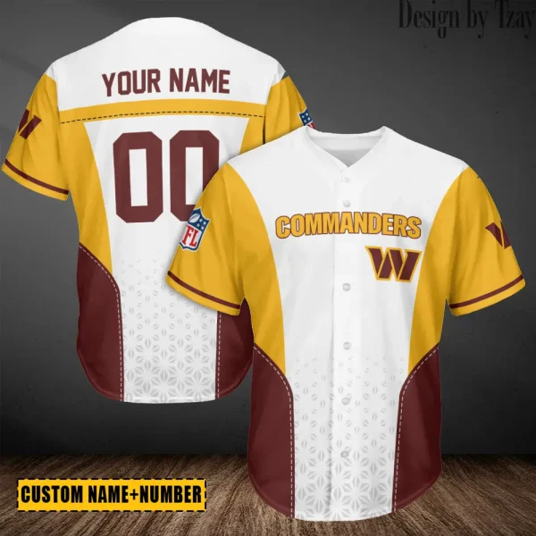 Washington Commanders NFL Casual Button Baseball Jersy Style 2025 ANZ-AZCBJS701
