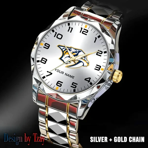 Nashville Predators NHL Men Watch Classic Business Calendar Week Stainless Steel Waterproof MTTDMW306 - Image 2