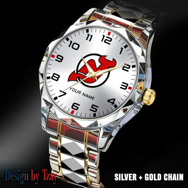 New Jersey Devils NHL Men Watch Classic Business Calendar Week Stainless Steel Waterproof MTTDMW307 - Image 5