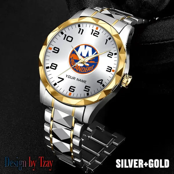 New York Islanders NHL Men Watch Classic Business Calendar Week Stainless Steel Waterproof MTTDMW308