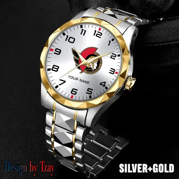 Ottawa Senators NHL Men Watch Classic Business Calendar Week Stainless Steel Waterproof MTTDMW310