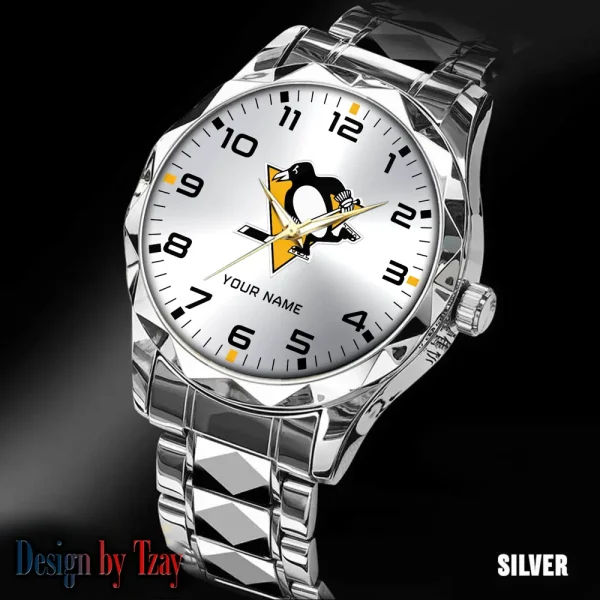 Pittsburgh Penguins NHL Men Watch Classic Business Calendar Week Stainless Steel Waterproof MTTDMW312 - Image 2