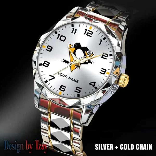 Pittsburgh Penguins NHL Men Watch Classic Business Calendar Week Stainless Steel Waterproof MTTDMW312 - Image 3