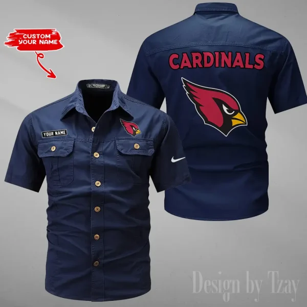 Arizona Cardinals 2025 Summer Hot Sale Men's Short Sleeve Cotton Shirts Fashion Loose Breathable Tops ANZMSSWS065