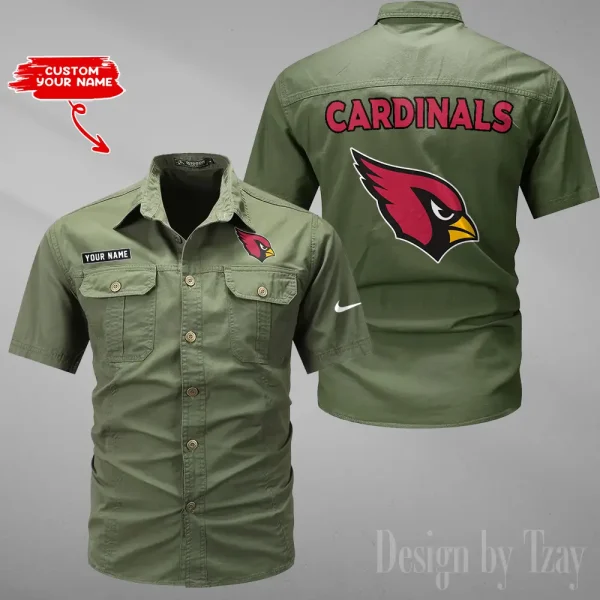 Arizona Cardinals 2025 Summer Hot Sale Men's Short Sleeve Cotton Shirts Fashion Loose Breathable Tops ANZMSSWS065 - Image 2