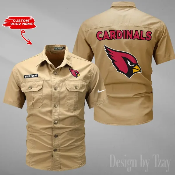 Arizona Cardinals 2025 Summer Hot Sale Men's Short Sleeve Cotton Shirts Fashion Loose Breathable Tops ANZMSSWS065 - Image 3