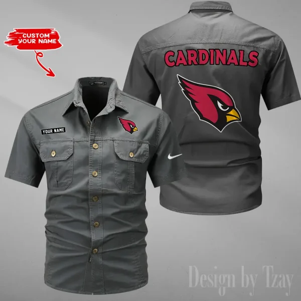 Arizona Cardinals 2025 Summer Hot Sale Men's Short Sleeve Cotton Shirts Fashion Loose Breathable Tops ANZMSSWS065 - Image 4