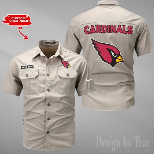 Arizona Cardinals 2025 Summer Hot Sale Men's Short Sleeve Cotton Shirts Fashion Loose Breathable Tops ANZMSSWS065 - Image 6