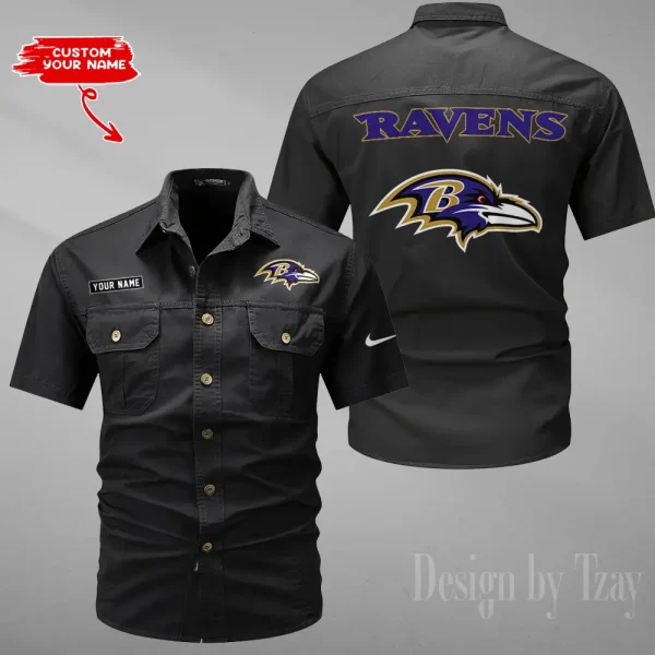 Baltimore Ravens 2025 Summer Hot Sale Men's Short Sleeve Cotton Shirts Fashion Loose Breathable Tops ANZMSSWS067