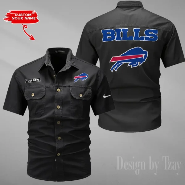 Buffalo Bills 2025 Summer Hot Sale Men's Short Sleeve Cotton Shirts Fashion Loose Breathable Tops ANZMSSWS068