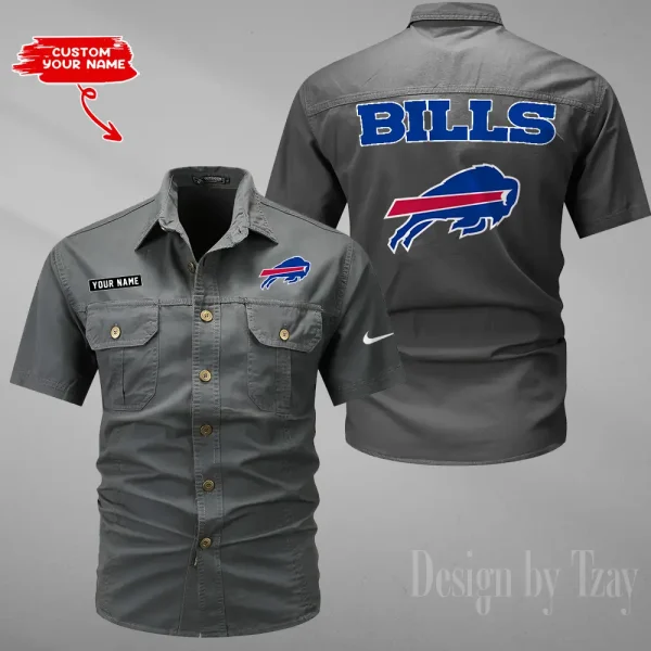 Buffalo Bills 2025 Summer Hot Sale Men's Short Sleeve Cotton Shirts Fashion Loose Breathable Tops ANZMSSWS068 - Image 3