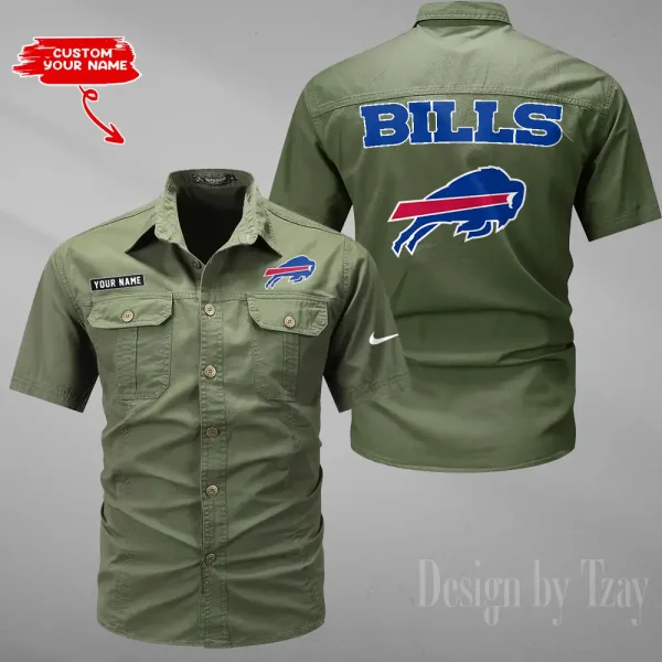 Buffalo Bills 2025 Summer Hot Sale Men's Short Sleeve Cotton Shirts Fashion Loose Breathable Tops ANZMSSWS068 - Image 5