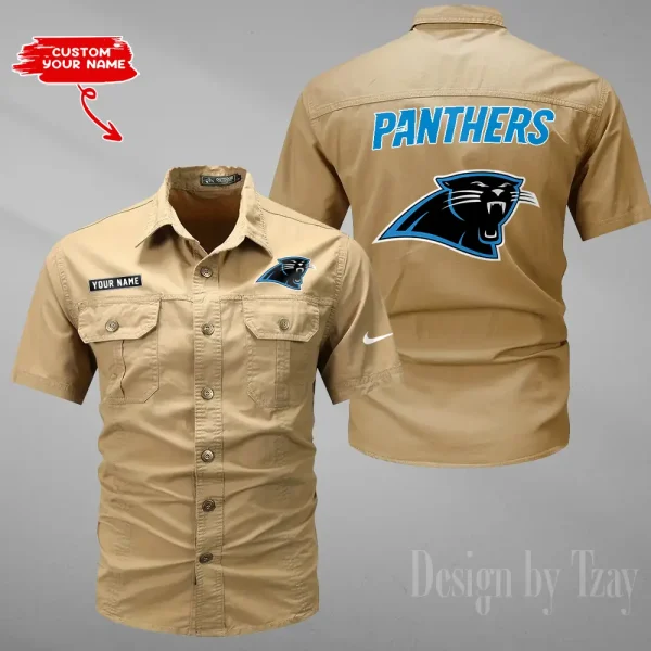 Carolina Panthers 2025 Summer Hot Sale Men's Short Sleeve Cotton Shirts Fashion Loose Breathable Tops ANZMSSWS069 - Image 3