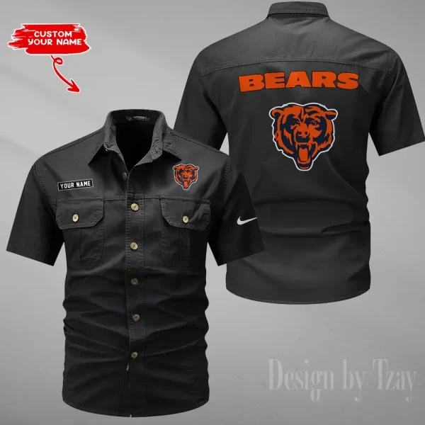 Chicago Bears 2025 Summer Hot Sale Men's Short Sleeve Cotton Shirts Fashion Loose Breathable Tops ANZMSSWS070 - Image 2