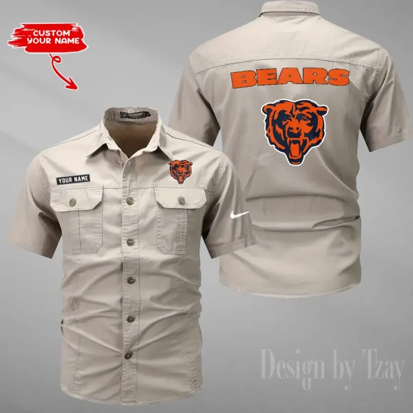 Chicago Bears 2025 Summer Hot Sale Men's Short Sleeve Cotton Shirts Fashion Loose Breathable Tops ANZMSSWS070 - Image 3