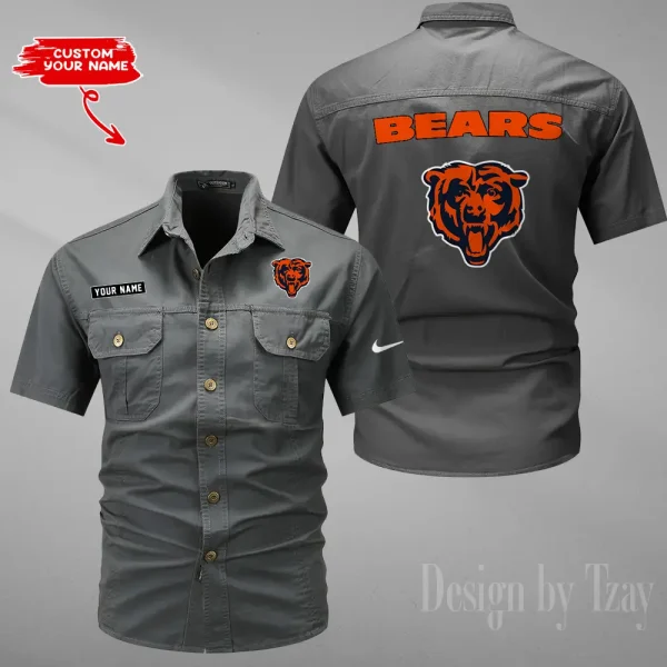 Chicago Bears 2025 Summer Hot Sale Men's Short Sleeve Cotton Shirts Fashion Loose Breathable Tops ANZMSSWS070 - Image 4