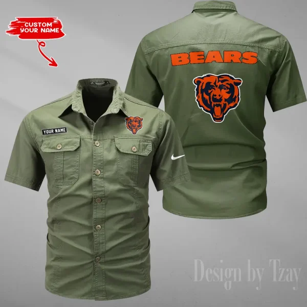 Chicago Bears 2025 Summer Hot Sale Men's Short Sleeve Cotton Shirts Fashion Loose Breathable Tops ANZMSSWS070 - Image 5