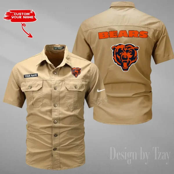 Chicago Bears 2025 Summer Hot Sale Men's Short Sleeve Cotton Shirts Fashion Loose Breathable Tops ANZMSSWS070 - Image 6