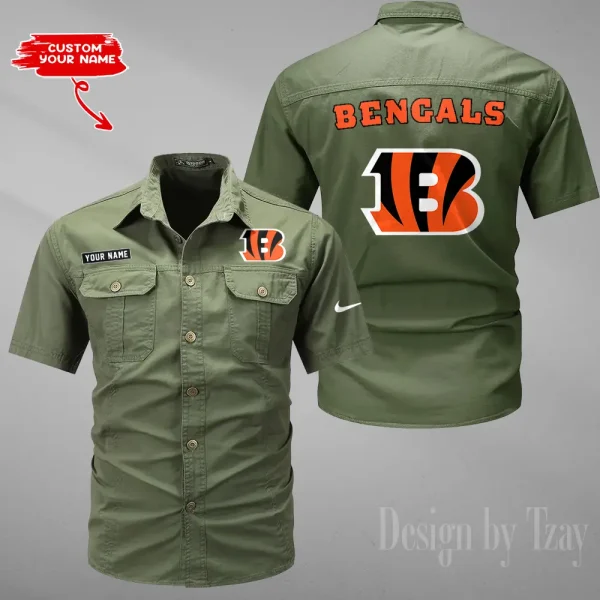 Cincinnati Bengals 2025 Summer Hot Sale Men's Short Sleeve Cotton Shirts Fashion Loose Breathable Tops ANZMSSWS071 - Image 3