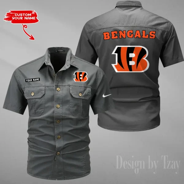 Cincinnati Bengals 2025 Summer Hot Sale Men's Short Sleeve Cotton Shirts Fashion Loose Breathable Tops ANZMSSWS071 - Image 5