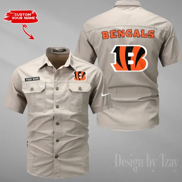 Cincinnati Bengals 2025 Summer Hot Sale Men's Short Sleeve Cotton Shirts Fashion Loose Breathable Tops ANZMSSWS071 - Image 6
