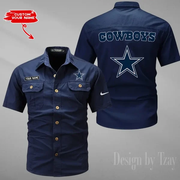 Dallas Cowboys 2025 Summer Hot Sale Men's Short Sleeve Cotton Shirts Fashion Loose Breathable Tops ANZMSSWS073
