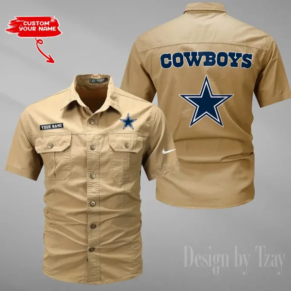 Dallas Cowboys 2025 Summer Hot Sale Men's Short Sleeve Cotton Shirts Fashion Loose Breathable Tops ANZMSSWS073 - Image 2