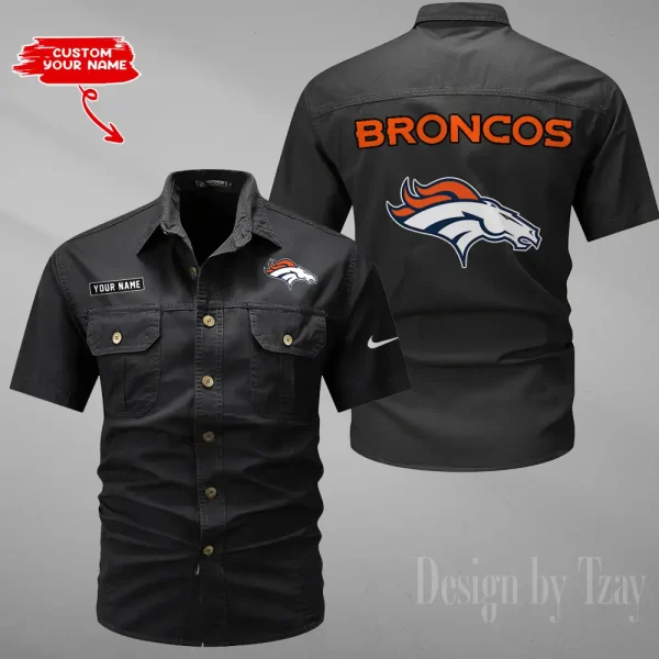 Denver Broncos 2025 Summer Hot Sale Men's Short Sleeve Cotton Shirts Fashion Loose Breathable Tops ANZMSSWS074