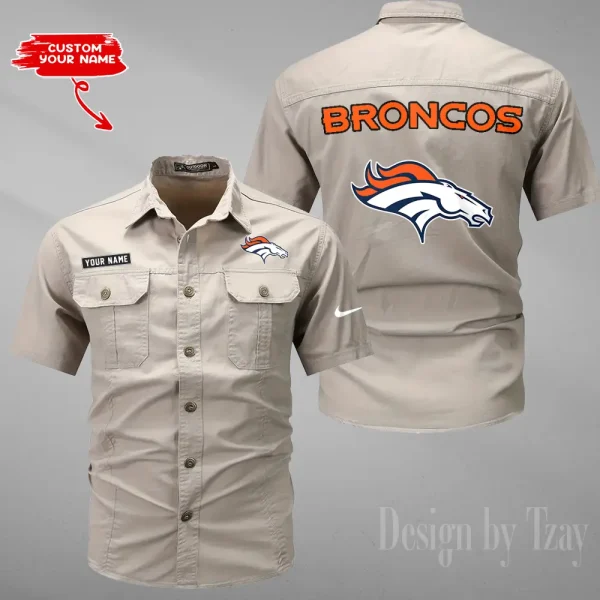 Denver Broncos 2025 Summer Hot Sale Men's Short Sleeve Cotton Shirts Fashion Loose Breathable Tops ANZMSSWS074 - Image 2