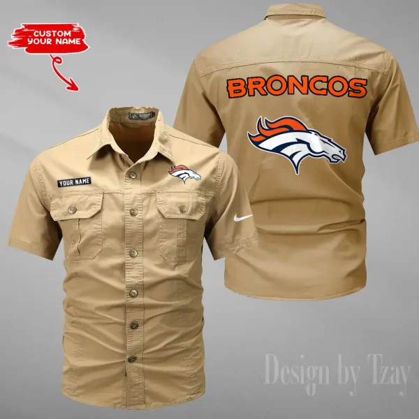 Denver Broncos 2025 Summer Hot Sale Men's Short Sleeve Cotton Shirts Fashion Loose Breathable Tops ANZMSSWS074 - Image 5