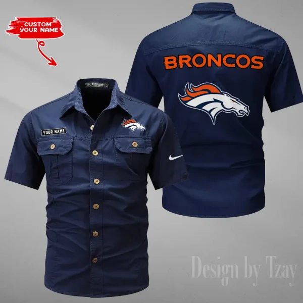 Denver Broncos 2025 Summer Hot Sale Men's Short Sleeve Cotton Shirts Fashion Loose Breathable Tops ANZMSSWS074 - Image 6