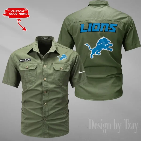 Detroit Lions 2025 Summer Hot Sale Men's Short Sleeve Cotton Shirts Fashion Loose Breathable Tops ANZMSSWS075 - Image 3