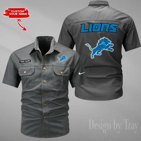 Detroit Lions 2025 Summer Hot Sale Men's Short Sleeve Cotton Shirts Fashion Loose Breathable Tops ANZMSSWS075 - Image 4
