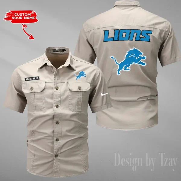 Detroit Lions 2025 Summer Hot Sale Men's Short Sleeve Cotton Shirts Fashion Loose Breathable Tops ANZMSSWS075 - Image 5