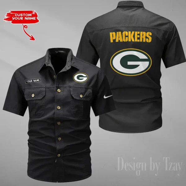 Green Bay Packers 2025 Summer Hot Sale Men's Short Sleeve Cotton Shirts Fashion Loose Breathable Tops ANZMSSWS076