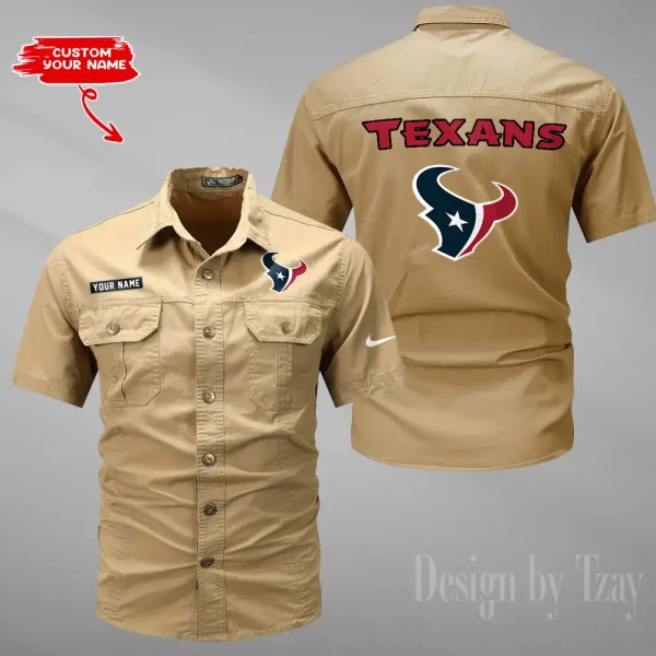 Houston Texans 2025 Summer Hot Sale Men's Short Sleeve Cotton Shirts Fashion Loose Breathable Tops ANZMSSWS077 - Image 2