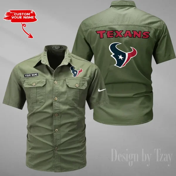 Houston Texans 2025 Summer Hot Sale Men's Short Sleeve Cotton Shirts Fashion Loose Breathable Tops ANZMSSWS077 - Image 3