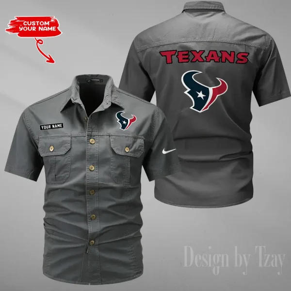 Houston Texans 2025 Summer Hot Sale Men's Short Sleeve Cotton Shirts Fashion Loose Breathable Tops ANZMSSWS077 - Image 4