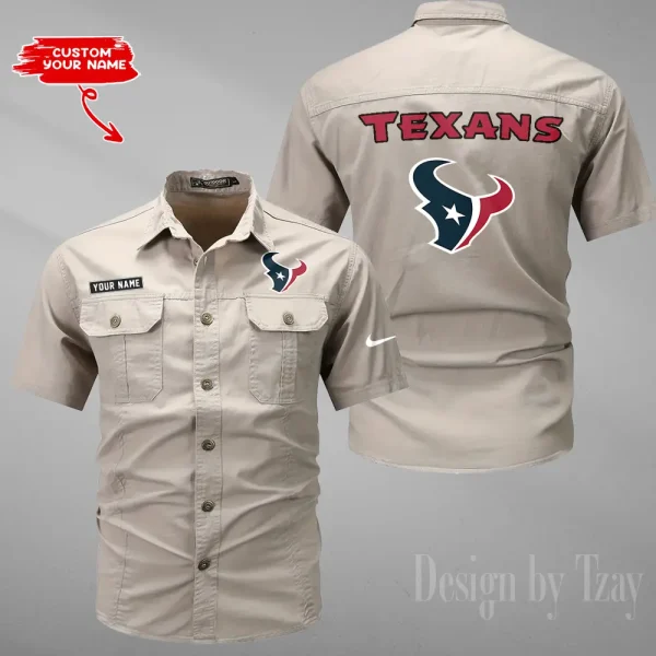 Houston Texans 2025 Summer Hot Sale Men's Short Sleeve Cotton Shirts Fashion Loose Breathable Tops ANZMSSWS077 - Image 5