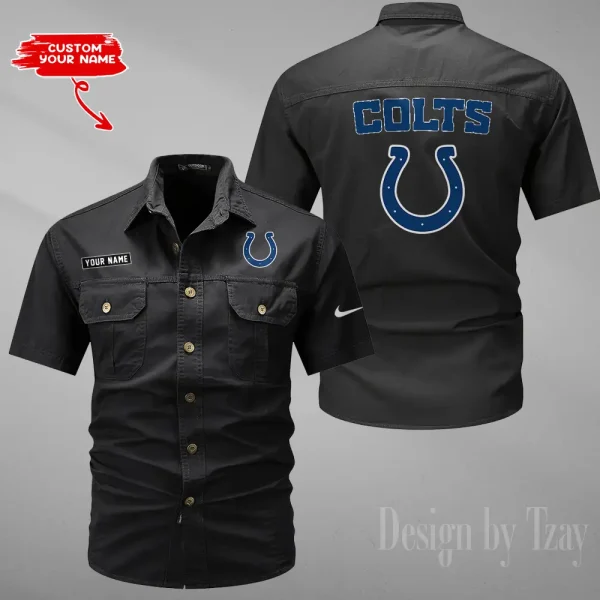 Indianapolis Colts 2025 Summer Hot Sale Men's Short Sleeve Cotton Shirts Fashion Loose Breathable Tops ANZMSSWS078
