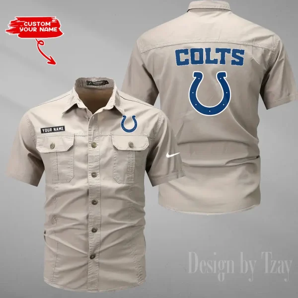 Indianapolis Colts 2025 Summer Hot Sale Men's Short Sleeve Cotton Shirts Fashion Loose Breathable Tops ANZMSSWS078 - Image 2