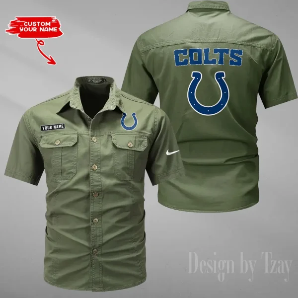 Indianapolis Colts 2025 Summer Hot Sale Men's Short Sleeve Cotton Shirts Fashion Loose Breathable Tops ANZMSSWS078 - Image 4