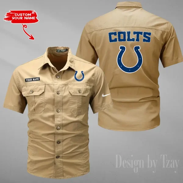 Indianapolis Colts 2025 Summer Hot Sale Men's Short Sleeve Cotton Shirts Fashion Loose Breathable Tops ANZMSSWS078 - Image 5