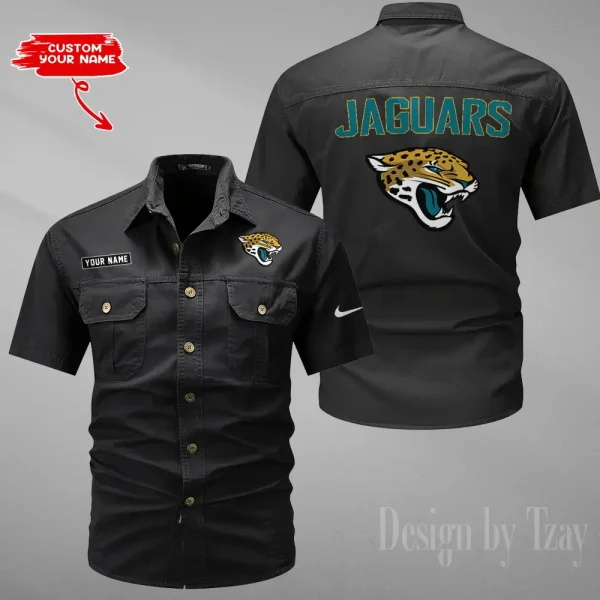 Jacksonville Jaguars 2025 Summer Hot Sale Men's Short Sleeve Cotton Shirts Fashion Loose Breathable Tops ANZMSSWS079
