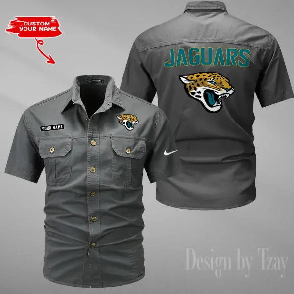 Jacksonville Jaguars 2025 Summer Hot Sale Men's Short Sleeve Cotton Shirts Fashion Loose Breathable Tops ANZMSSWS079 - Image 3